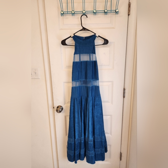Dresses & Skirts - Womens Blue Maxi Dance Wear Dress Competitive Dance Size XL #QQ1039